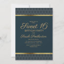 Search for navy sweet 16 invitations Gold