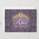 Recherche de tiara sweet 16 invitations Violet