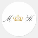 Search for gold crown wedding stickers Elegant