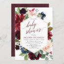 Search for navy burgundy baby shower invitations Modern