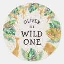 Search for monkey 1st birthday stickers One year old