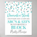 Search for baby shower block sign posters Decorate a block