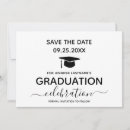 Search for save the date graduation invitations Black and white