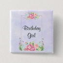 Recherche de floral rose badges Fille d'anniversaire