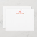 Search for orange note cards Monogrammed