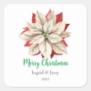 Search for red and white poinsettias stickers Merry christmas