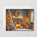 Search for cozy fireplace cards Snow