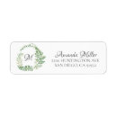 Search for monogram wreath return address labels Leaf