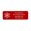 Search for red and white snowflakes return address labels Simple