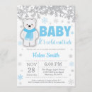 Search for polar bear baby boy shower invitations Snowflake