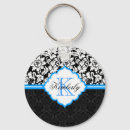 Search for blue damask keychains Black