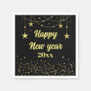 Search for happy new year paper napkins Typography script