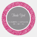 Search for hot pink wedding stickers Thank