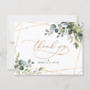Search for botanical wedding thank you cards Eucalyptus leaves