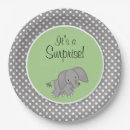 Search for gender neutral baby elephant plates Safari