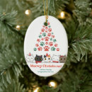 Search for pet oval ornaments Meowy christmas