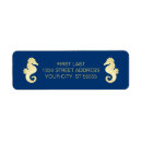 Search for navy return address labels weddings Seahorse