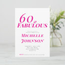 Search for 60 and fabulous invitations Minimal typography simple