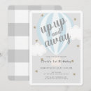 Search for blue hot air balloon birthday invitations Cute