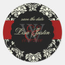 Recherche de damassé rouge autocollants Monogramme