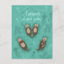 Recherche de amour de loutre cartes postales Mignon