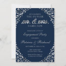 Search for blue and silver engagement party invitations Elegant