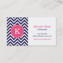 Recherche de bleu marine et rose cartes visite Monogramme