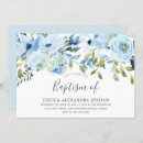 Search for blue flower christening invitations Watercolor