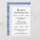Search for blue 75th birthday invitations Seventy five