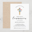 Search for pink and purple first communion invitations Trendy