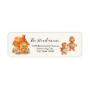 Search for gingerbread return address labels Watercolor