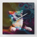 Recherche de chats colorés horloges Tendance