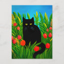 Recherche de petit chat noir cartes postales Fleurs