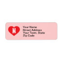 Search for red initial return address labels Monogrammed