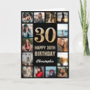 Search for 30th birthday cards Black and gold