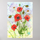 Search for red poppies and daisies posters Poppy