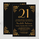 Search for vintage 21st birthday invitations Black