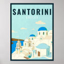 Search for santorini travel posters Blue white