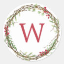 Search for monogram wreath stickers Red and green