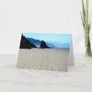 Search for footprints in the sand cards Ocean