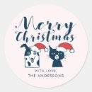 Search for funny pet stickers Santa