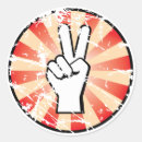 Search for peace hand stickers Red