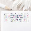 Search for floral pattern return address labels Blue flowers