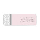 Search for pink damask return address labels Cute