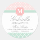 Recherche de rose menthe autocollants Monogrammé