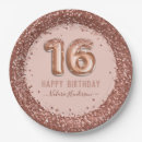 Recherche de sweet 16 plates Or rose