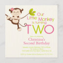 Search for monkey 2nd birthday invitations Cute