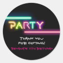 Search for neon glow birthday party stickers Black