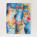 Search for cat painting puzzles Watercolor