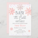 Search for pink snowflake baby shower invitations Baby it's cold outside